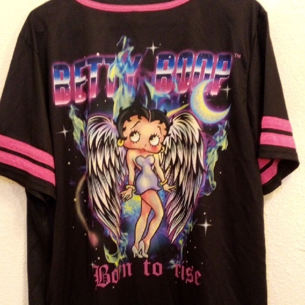 Betty Boop Black and Pink Kids Jersey - Picture 4 of 5
